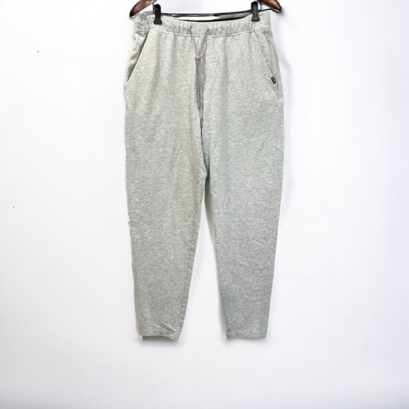 Eddie Bauer Lounge Pants Men's Large Light Heather Gray Zip Pockets Mid Rise - Picture 1 of 15